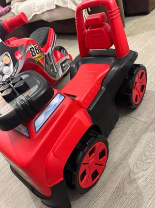 Set di passeggini moto e carrozzina rossa 2x20€