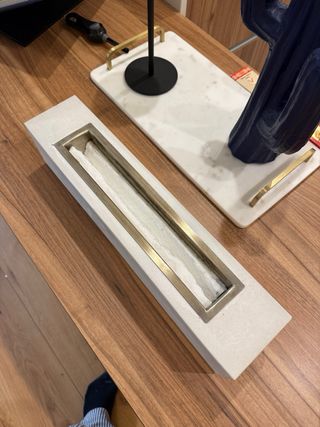 Chimenea de mesa etanol beige/gris piedra