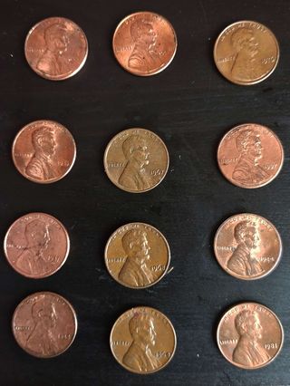 Monedas de 1 centavo de Estados Unidos