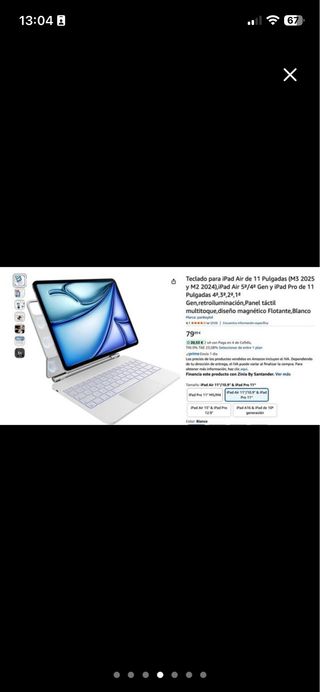 Teclado magnético con retroiluminación y trackpad