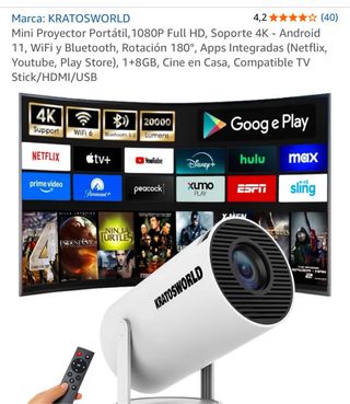 Mini proyector KRATOSWORLD blanco