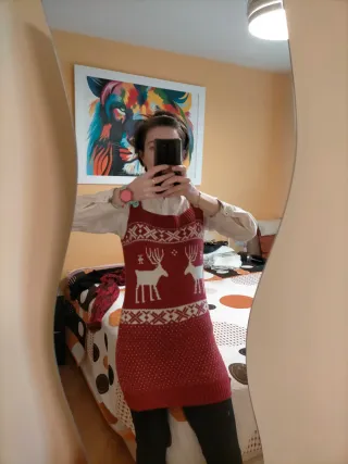 Vestido de punto Green Coast rojo y blanco