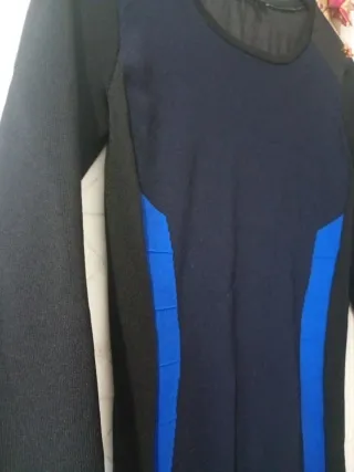 Vestido Morgan Negro y Azul Talla m