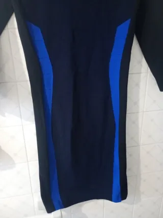 Vestido Morgan Negro y Azul Talla m