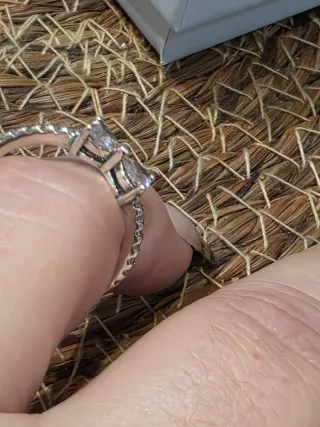 Anillo Plata Ley Lazo Corazones Rosa Talla 16