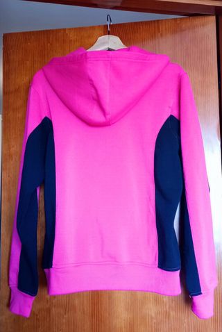 Sudadera con capucha rosa y negra XXL