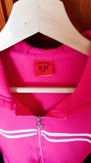 Sudadera con capucha rosa y negra XXL