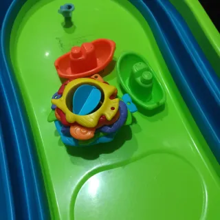 Bañera plegable bebé azul y verde