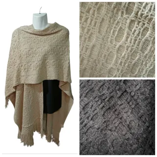 Poncho abierto tejido