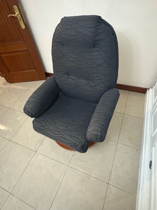 Sillón reclinable tela y madera
