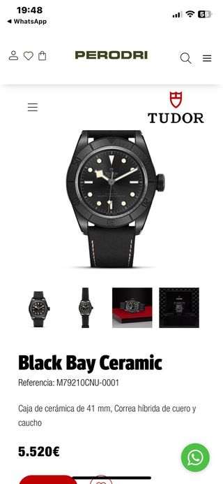 Reloj TUDOR Cerámico Negro/Gris
