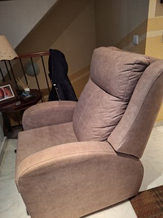 Sillón de tela beige/marrón