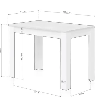 Mesa Auxiliar Habitdesign Gris y Blanca