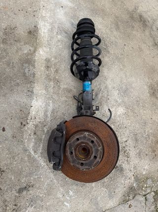 Amortiguador con buje y pinzas de freno