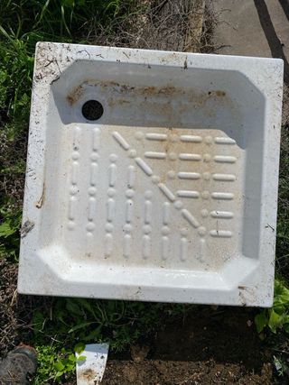 Plato de ducha cuadrado blanco