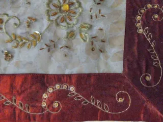 Tapete árabe con pedrería y bordado