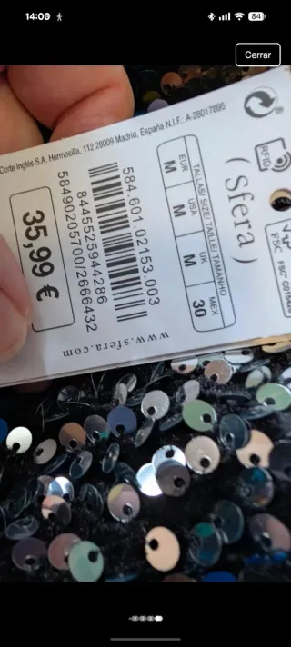 Blusa terciopelo y lentejuelas