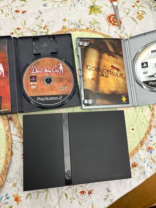 Consola PS2 Slim Negra + 2 Juegos + mando
