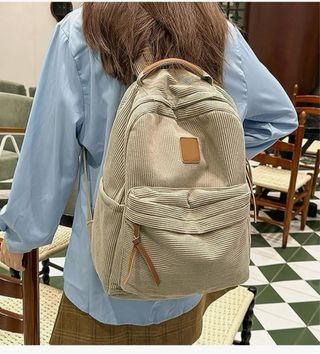 Mochila coreana ergonómica de pana
