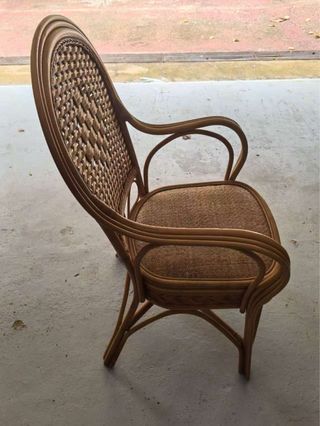 Sillas de mimbre con reposabrazos (6 unidades)