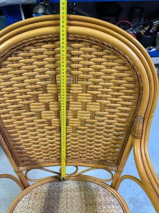 Sillas de mimbre con reposabrazos (6 unidades)