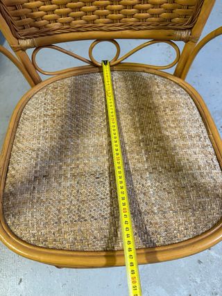 Sillas de mimbre con reposabrazos (6 unidades)