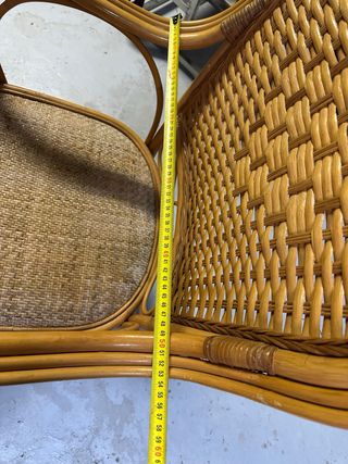 Sillas de mimbre con reposabrazos (6 unidades)