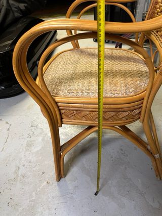 Sillas de mimbre con reposabrazos (6 unidades)