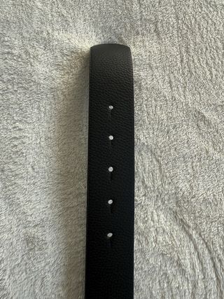 Cinturón Hermès Negro Hebilla H Negra Naranja