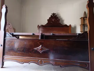 Cama matrimonio vintage madera 150cm ancho