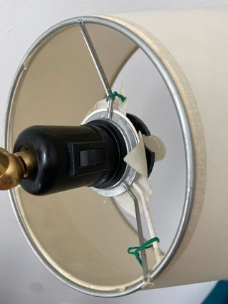 Lámpara de pie madera y tela