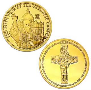 VATICANO ESTUCHE CON MONEDA BAÑADA EN ORO