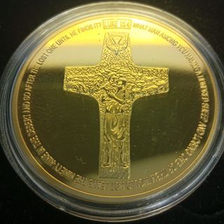 ESTUCHE CON MONEDA BAÑADA EN ORO VATICANO