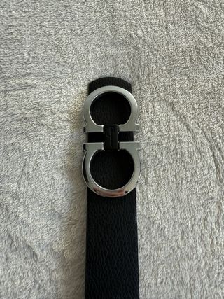 Cinturón Salvatore Ferragamo Negro Hebilla Plata