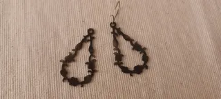 Orecchini vintage goccia fiori placcati oro