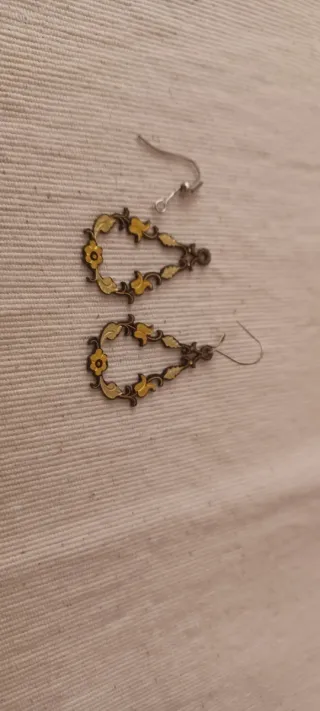 Orecchini vintage goccia fiori placcati oro