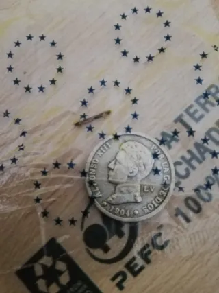 Moneda de 1 peseta Rey Const