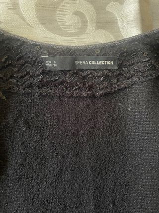 Chaqueta negra lentejuelas adornos plateados