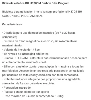 Bicicleta Estática BH H8705M