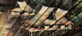 Abanico Tailandia pintado a mano (90cm)