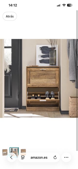 Zapatero madera marrón nuevo