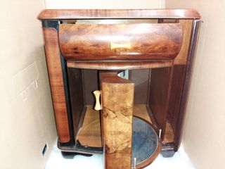 Mobile bar in radica giradischi anni 50-60