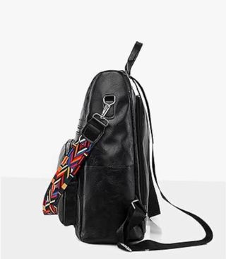 Mochila Mujer Marrón con Tira Multicolor