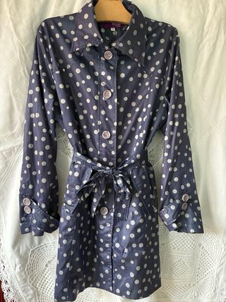 Impermeable lunares Nicci London azul/blanco Talla