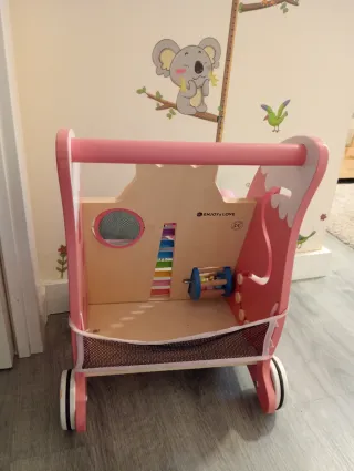 Andador bebé madera con actividades