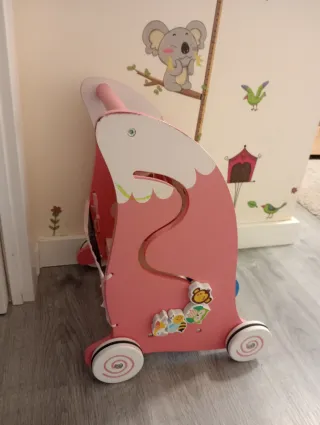 Andador bebé madera con actividades