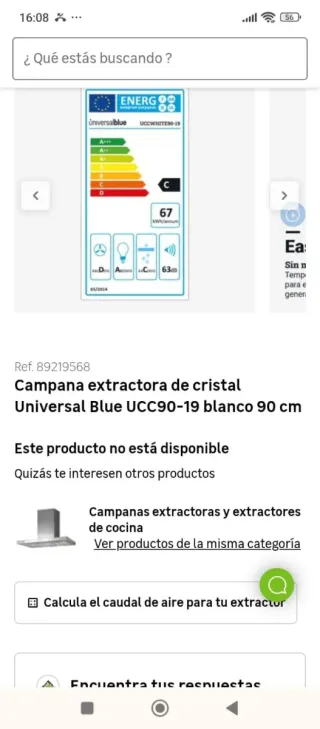 Campana extractora cristal blanco