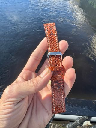 Correa de reloj artesanal naranja