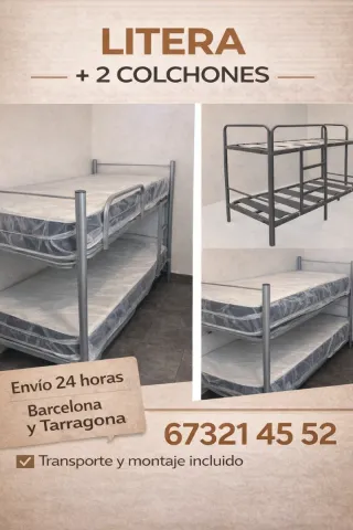 Literas metálicas resistentes nuevas