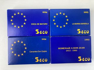 4 onzas plata 5 Ecus 93-94-95-96 FNMT